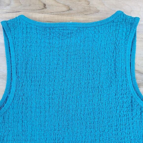 🔺️Old Navy Teal Square Neck Textured Sleeveless Top Small - Picture 6 of 11